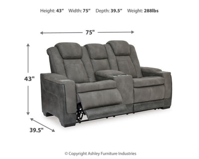 Next-Gen Durapella Power Reclining Loveseat with Console