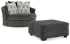 Biddeford Oversized Swivel Chair and Ottoman