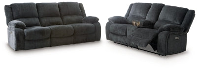 Draycoll Power Reclining Sofa and Loveseat