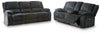 Draycoll Power Reclining Sofa and Loveseat