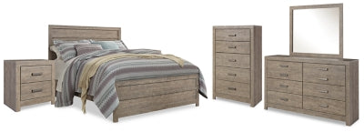 Culverbach Queen Panel Bed, Dresser, Mirror, Chest and 2 Nightstands