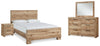 Hyanna King Panel Bed, Dresser, Mirror, and Nightstand