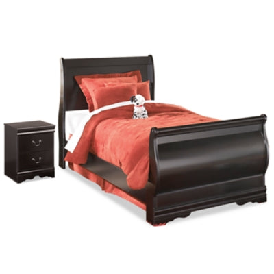 Huey Vineyard Twin Sleigh Bed and Nightstand