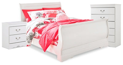 Anarasia Full Sleigh Bed, Chest and Nightstand