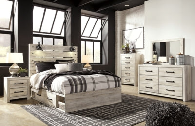 Cambeck Queen Panel Bed with Storage, Dresser, Mirror and 2 Nightstands