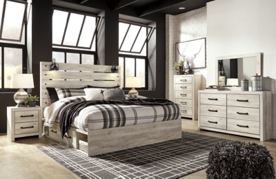 Cambeck King Panel Bed with Storage, Dresser, Mirror, Chest and 2 Nightstands