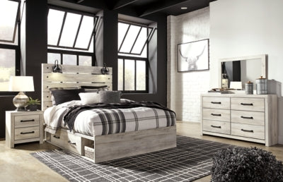 Cambeck Queen Panel Bed with Storage, Dresser and Mirror
