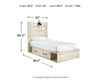 Cambeck Twin Panel Bed with 2 Storage Drawers