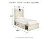 Cambeck Twin Panel Bed with 4 Storage Drawers