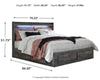 Baystorm King Panel Bed with 4 Storage Drawers