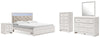 Altyra King Upholstered Storage Bed, Dresser, Mirror, Chest, and Nightstand