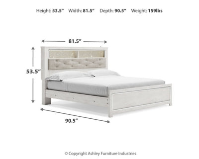 Altyra King Upholstered Bookcase Bed with Storage