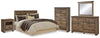 Trinell Queen Panel Headboard, Dresser, Mirror, Chest and Nightstand