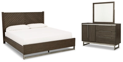 Arkenton California King Panel Bed, Dresser and Mirror