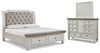 Havalance Queen Sleigh Bed with Storage, Dresser and Mirror
