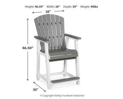 Transville Outdoor Counter Height Bar Stool (Set of 2)