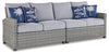 Naples Beach Outdoor Right and Left-arm Facing Loveseat with Cushion (Set of 2)