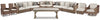 Beachcroft 4-Piece Outdoor Sectional, 2 Arm Chairs, Lounge Chair and Bench