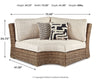 Beachcroft Outdoor Curved Corner Chair with Cushion